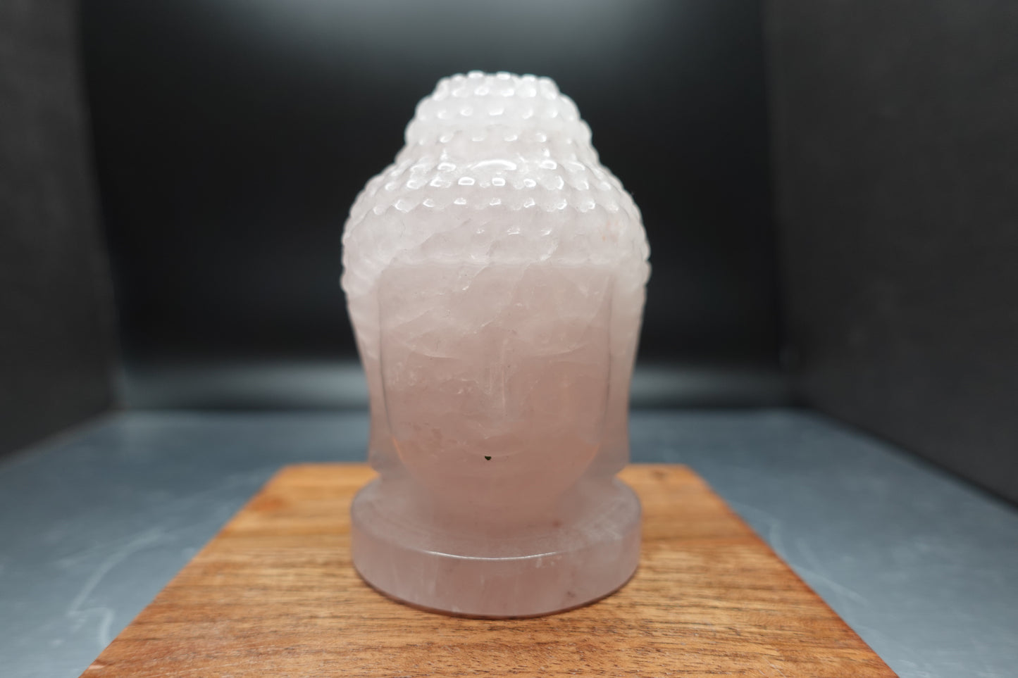 Rose Quartz Buddha head statue