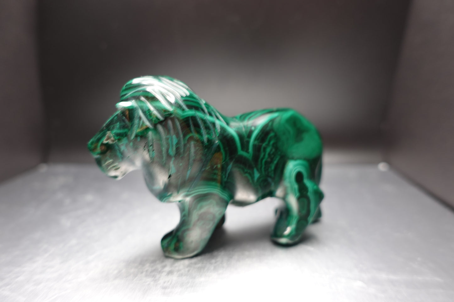 Malachite Lion Statue