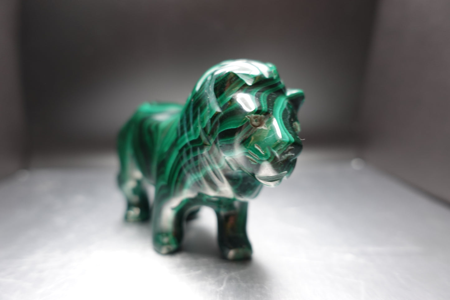 Malachite Lion Statue